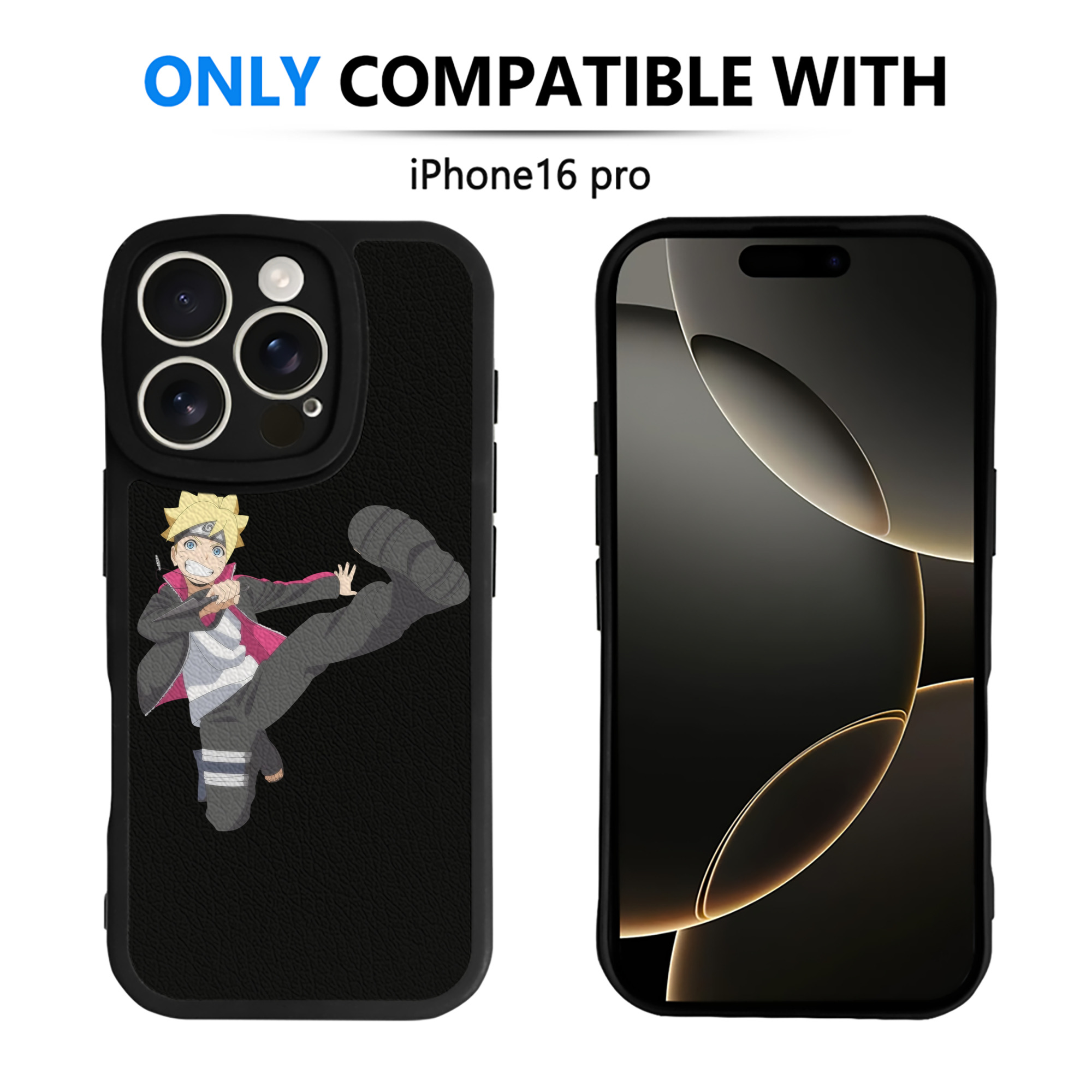 （画像用） NARUTO -ナルト- うずまき ボルト Uzumaki Boruto 【iPhone 16シリーズ対応】シリコンスマホケース（レザー調） 材質：シリコン